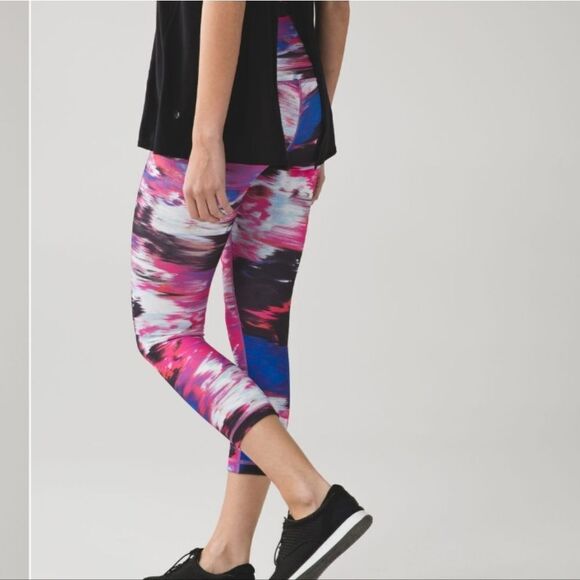 Lululemon Wunder Under Crop (Hi-Rise) *Full-On Luon Pigment Wind White Multi 2 - Picture 4 of 10